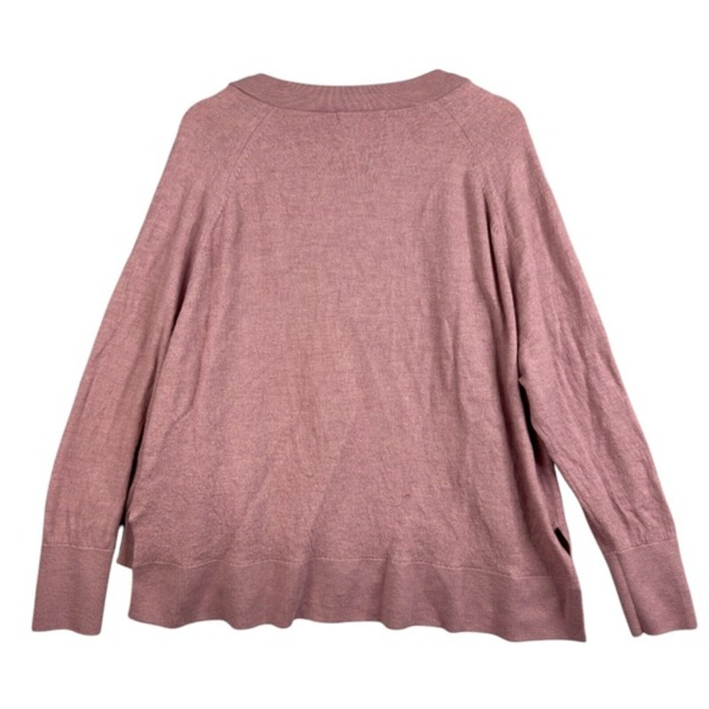 Anthropologie Gabby Sweater Mauve Pink Sz M‎ Long sleeve 100% Merino wool V-neck - Picture 2 of 5